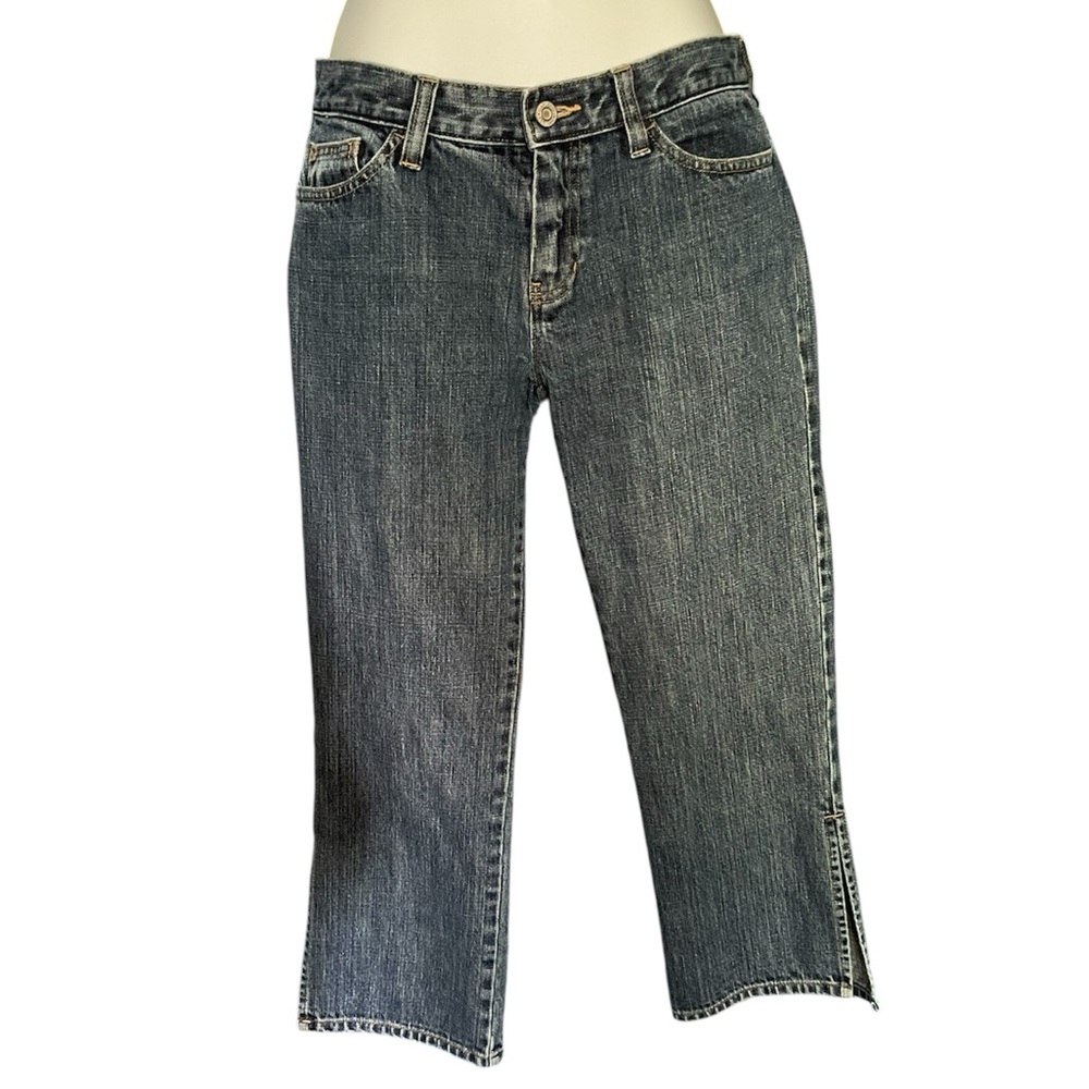 Vintage 2002 GAP denim low rise side slit capris 2
